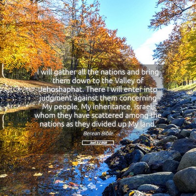 Picture 05 - Joel 3:2 BSB - I will gather all the nations and bring them down - Bible Verse Picture