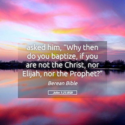 Picture 05 - John 1:25 BSB - asked him, “Why then do you baptize, if you are - Bible Verse Picture