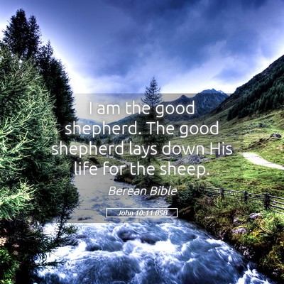 Picture 05 - John 10:11 BSB - I am the good shepherd. The good shepherd lays - Bible Verse Picture