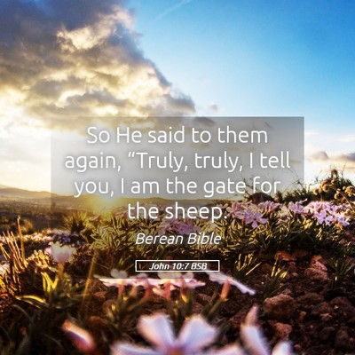 Picture 05 - John 10:7 BSB - So He said to them again, “Truly, truly, I tell - Bible Verse Picture