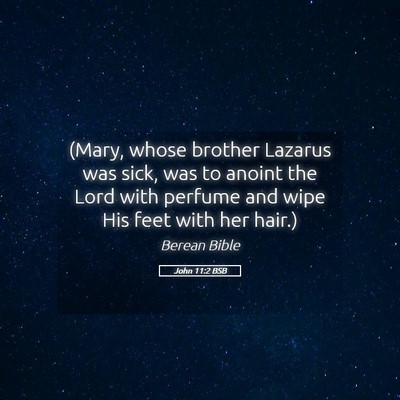 Picture 05 - John 11:2 BSB - (Mary, whose brother Lazarus was sick, was to - Bible Verse Picture