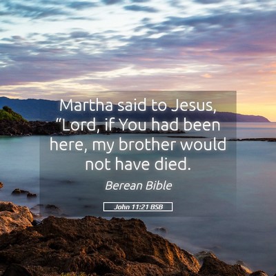 Picture 05 - John 11:21 BSB - Martha said to Jesus, “Lord, if You had been - Bible Verse Picture