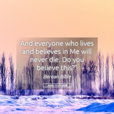Picture 05 - John 11:26 BSB - And everyone who lives and believes in Me will - Bible Verse Picture