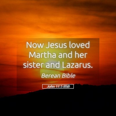 Picture 05 - John 11:5 BSB - Now Jesus loved Martha and her sister and - Bible Verse Picture