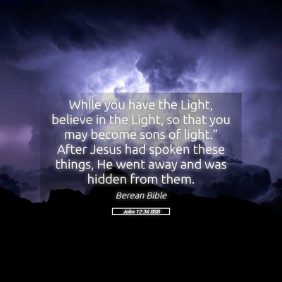 Picture 05 - John 12:36 BSB - While you have the Light, believe in the Light, - Bible Verse Picture