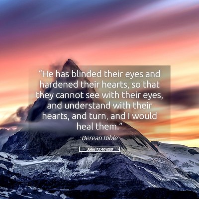 Picture 05 - John 12:40 BSB - “He has blinded their eyes and hardened their - Bible Verse Picture