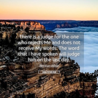 Picture 05 - John 12:48 BSB - There is a judge for the one who rejects Me and - Bible Verse Picture