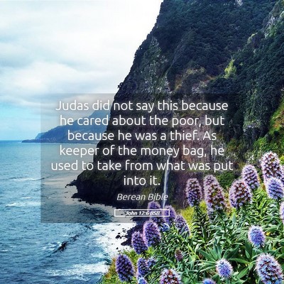 Picture 05 - John 12:6 BSB - Judas did not say this because he cared about the - Bible Verse Picture