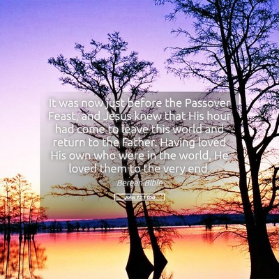Picture 05 - John 13:1 BSB - It was now just before the Passover Feast, and - Bible Verse Picture