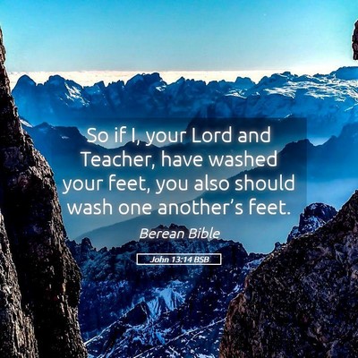 Picture 05 - John 13:14 BSB - So if I, your Lord and Teacher, have washed your - Bible Verse Picture