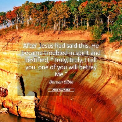 Picture 05 - John 13:21 BSB - After Jesus had said this, He became troubled in - Bible Verse Picture