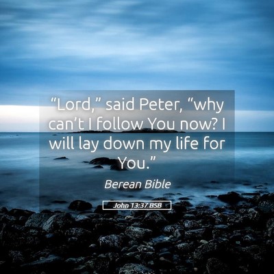 Picture 05 - John 13:37 BSB - “Lord,” said Peter, “why can’t I follow - Bible Verse Picture