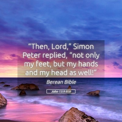 Picture 05 - John 13:9 BSB - “Then, Lord,” Simon Peter replied, “not - Bible Verse Picture