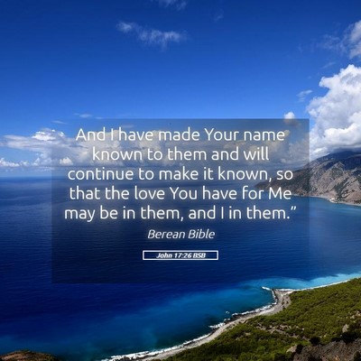 Picture 05 - John 17:26 BSB - And I have made Your name known to them and will - Bible Verse Picture