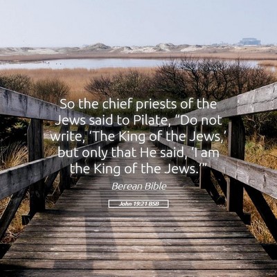 Picture 05 - John 19:21 BSB - So the chief priests of the Jews said to Pilate, - Bible Verse Picture