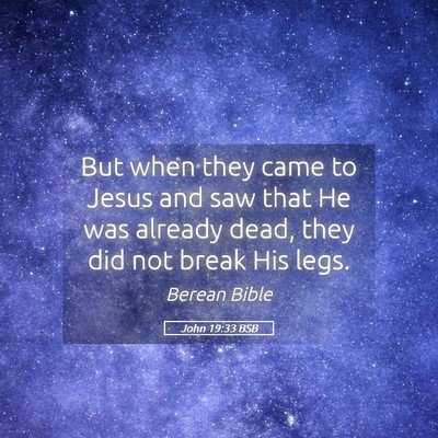 Picture 05 - John 19:33 BSB - But when they came to Jesus and saw that He was - Bible Verse Picture