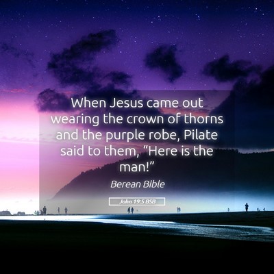 Picture 05 - John 19:5 BSB - When Jesus came out wearing the crown of thorns - Bible Verse Picture