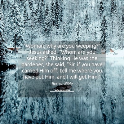 Picture 05 - John 20:15 BSB - “Woman, why are you weeping?” Jesus asked. - Bible Verse Picture