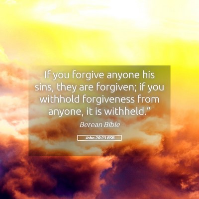 Picture 05 - John 20:23 BSB - If you forgive anyone his sins, they are - Bible Verse Picture