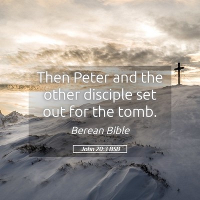 Picture 05 - John 20:3 BSB - Then Peter and the other disciple set out for the - Bible Verse Picture