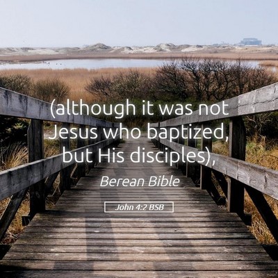 Picture 05 - John 4:2 BSB - (although it was not Jesus who baptized, but His - Bible Verse Picture
