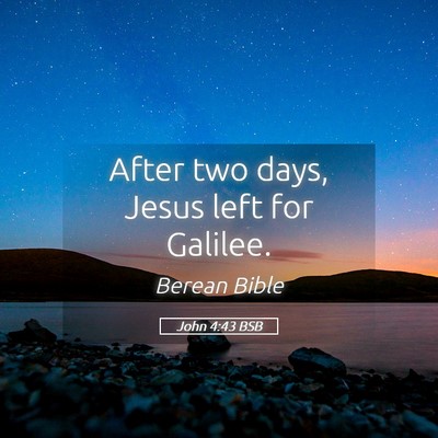 Picture 05 - John 4:43 BSB - After two days, Jesus left for - Bible Verse Picture