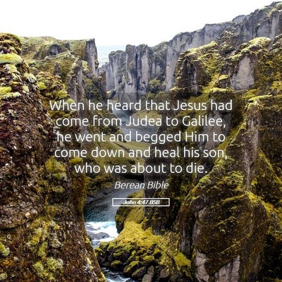 Picture 05 - John 4:47 BSB - When he heard that Jesus had come from Judea to - Bible Verse Picture