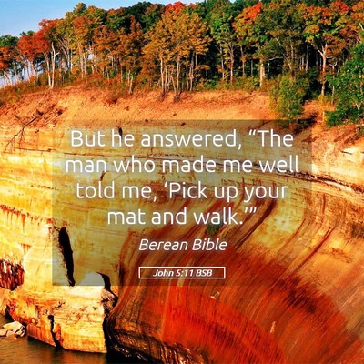 Picture 05 - John 5:11 BSB - But he answered, “The man who made me well told - Bible Verse Picture