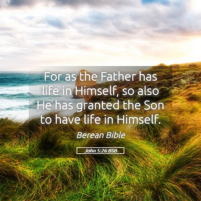 Picture 05 - John 5:26 BSB - For as the Father has life in Himself, so also He - Bible Verse Picture