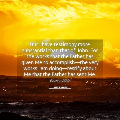 Picture 05 - John 5:36 BSB - But I have testimony more substantial than that - Bible Verse Picture