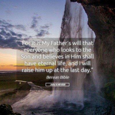 Picture 05 - John 6:40 BSB - For it is My Father’s will that everyone who - Bible Verse Picture