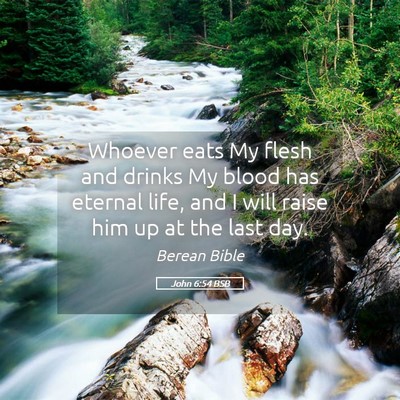 Picture 05 - John 6:54 BSB - Whoever eats My flesh and drinks My blood has - Bible Verse Picture