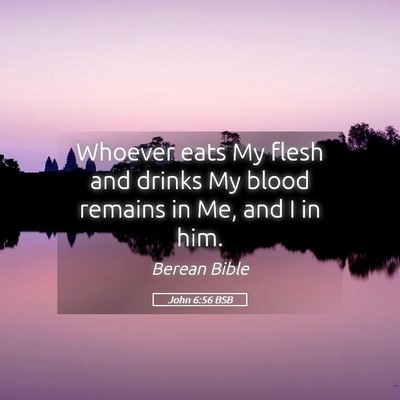 Picture 05 - John 6:56 BSB - Whoever eats My flesh and drinks My blood remains - Bible Verse Picture