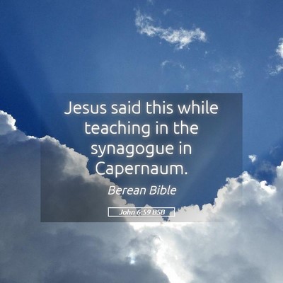 Picture 05 - John 6:59 BSB - Jesus said this while teaching in the synagogue - Bible Verse Picture