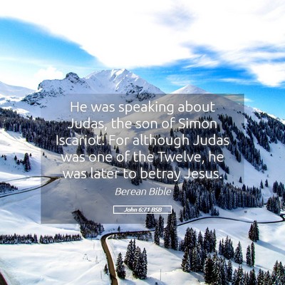 Picture 05 - John 6:71 BSB - He was speaking about Judas, the son of Simon - Bible Verse Picture
