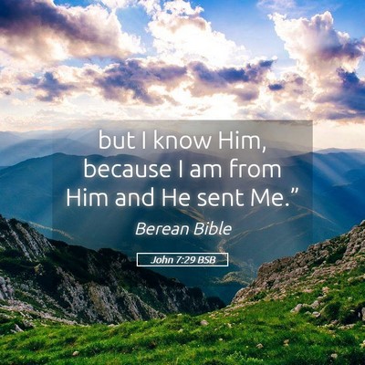 Picture 05 - John 7:29 BSB - but I know Him, because I am from Him and He sent - Bible Verse Picture