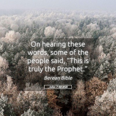 Picture 05 - John 7:40 BSB - On hearing these words, some of the people said, - Bible Verse Picture