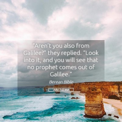 Picture 05 - John 7:52 BSB - “Aren’t you also from Galilee?” they - Bible Verse Picture
