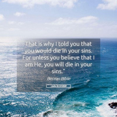 Picture 05 - John 8:24 BSB - That is why I told you that you would die in your - Bible Verse Picture
