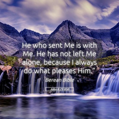 Picture 05 - John 8:29 BSB - He who sent Me is with Me. He has not left Me - Bible Verse Picture