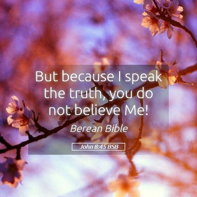 Picture 05 - John 8:45 BSB - But because I speak the truth, you do not believe - Bible Verse Picture