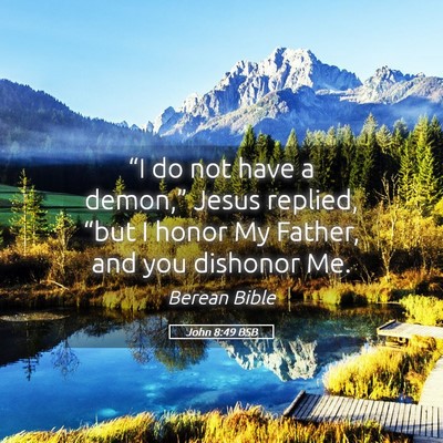 Picture 05 - John 8:49 BSB - “I do not have a demon,” Jesus replied, - Bible Verse Picture
