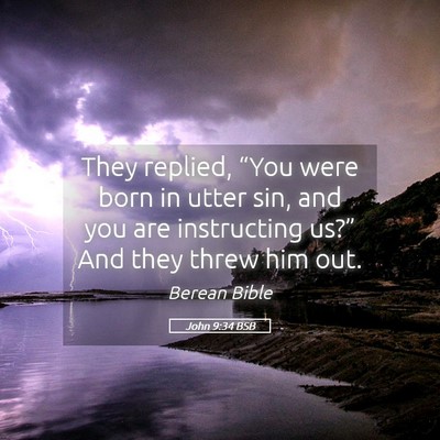 Picture 05 - John 9:34 BSB - They replied, “You were born in utter sin, and - Bible Verse Picture