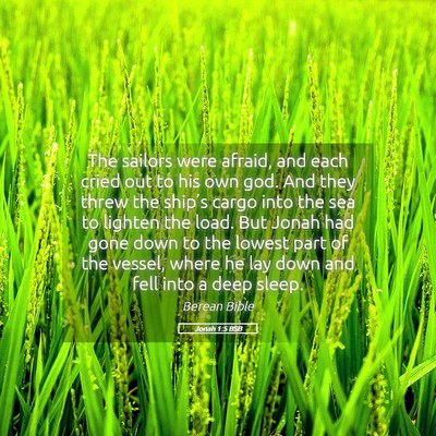 Picture 05 - Jonah 1:5 BSB - The sailors were afraid, and each cried out to - Bible Verse Picture