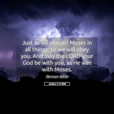 Picture 05 - Joshua 1:17 BSB - Just as we obeyed Moses in all things, so we will - Bible Verse Picture