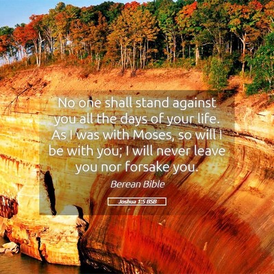 Picture 05 - Joshua 1:5 BSB - No one shall stand against you all the days of - Bible Verse Picture