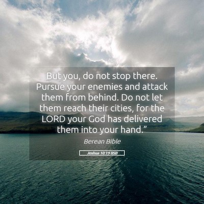 Picture 05 - Joshua 10:19 BSB - But you, do not stop there. Pursue your enemies - Bible Verse Picture