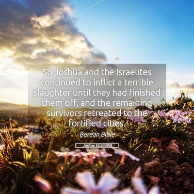 Picture 05 - Joshua 10:20 BSB - So Joshua and the Israelites continued to inflict - Bible Verse Picture