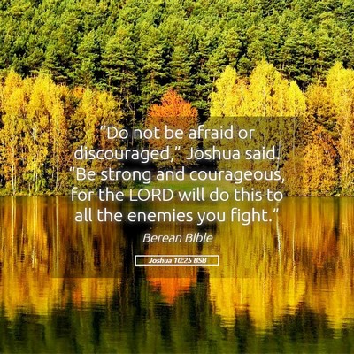 Picture 05 - Joshua 10:25 BSB - “Do not be afraid or discouraged,” Joshua - Bible Verse Picture