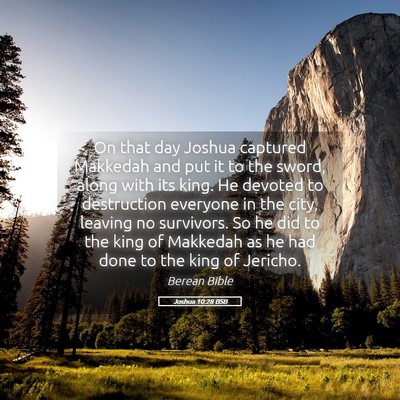 Picture 05 - Joshua 10:28 BSB - On that day Joshua captured Makkedah and put it - Bible Verse Picture